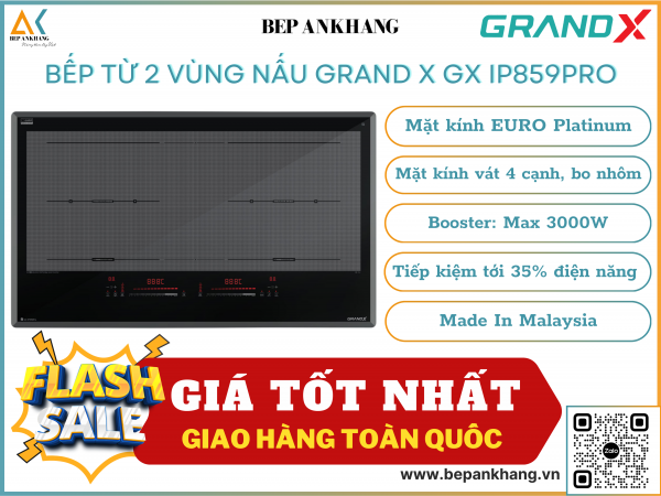 Bếp từ 2 vùng nấu Grand X GX IP859Pro - Made In Malaysia